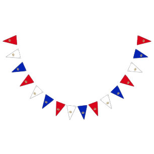 Red, White and Blue with Golden Crown Bunting
