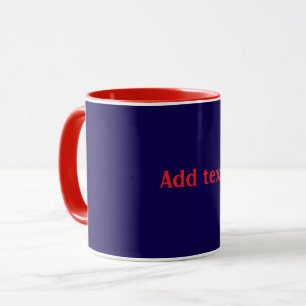 Red, white and Blue with red text, Mug