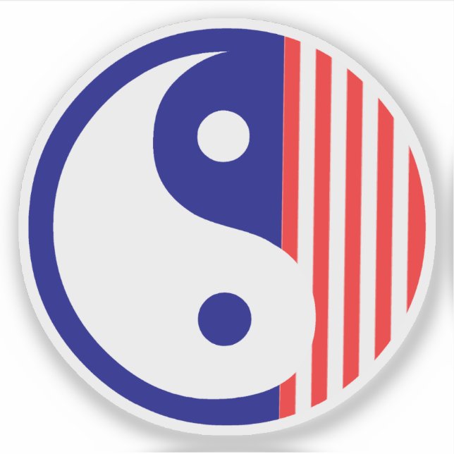 Red White and Blue Yin Yang Symbol (Front)