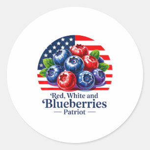 Red White And Blueberries Christian Patriotic  Classic Round Sticker