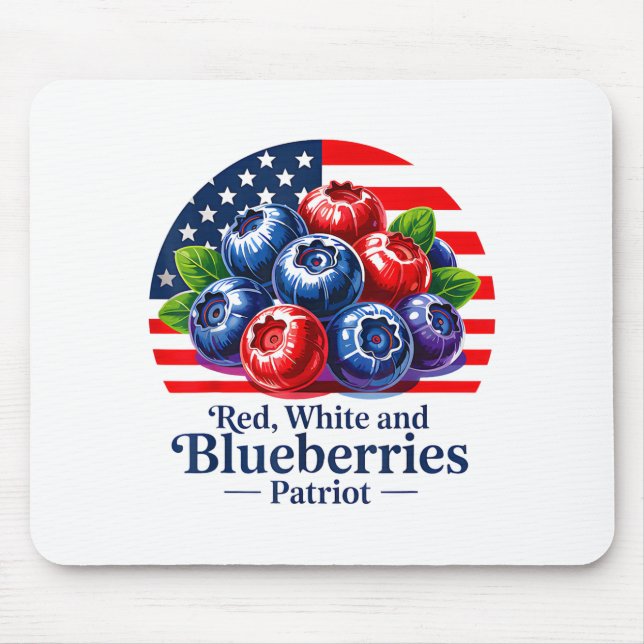 Red White And Blueberries Christian Patriotic  Mouse Mat (Front)