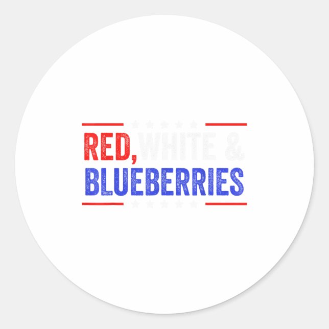 Red, White And Blueberries Patriot Dom 2025  Classic Round Sticker (Front)