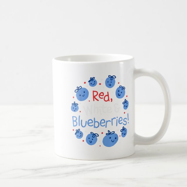 Red, White And Blueberries Patriot Dom For Men Wom Coffee Mug (Right)