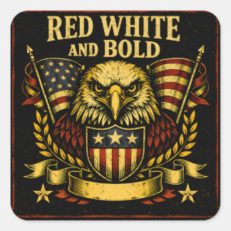 Red White and Bold – American Colours Pride Square Sticker