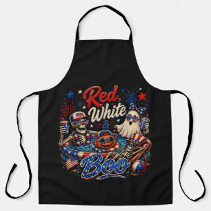 Red White And Boo Patriotic 4th Of July Apron