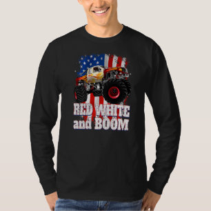 Red White And Boom Monster Truck T-Shirt
