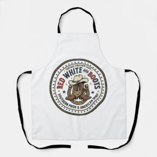 Red White And Boots Patriotic Patriotic Southern C Apron
