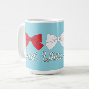Red White and Bows Cute Coquette 4th of July Coffee Mug
