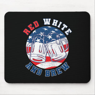Red White And Brew! For A 4th Of July Beer Merica Mouse Mat