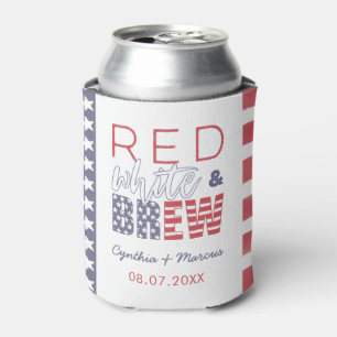 Red White And Brew Fun Favour For Co-Ed Shower Can Cooler