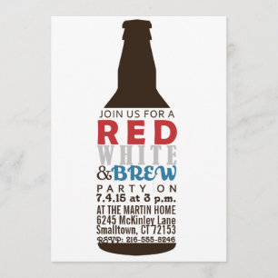 Red, White and Brew Party Invitation