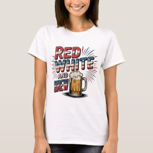 Red White and Brew Vintage Style T-Shirt