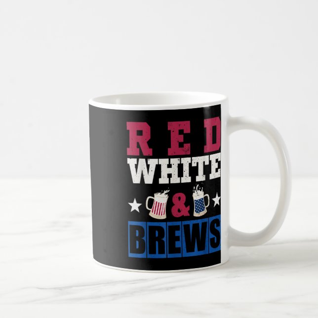 Red White And Brews Independence Day  Coffee Mug (Right)