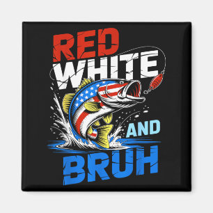 Red White And Bro Patriotic 4th Of July B Fish Usa Magnet
