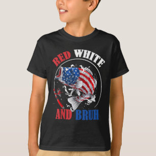 Red White And Bruh 4th Of July Boys Patriotic Kids T-Shirt