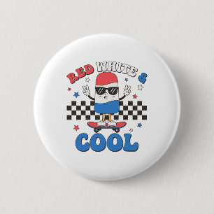 Red White And Cool 4th Of July Popsicle Ice Cream 6 Cm Round Badge