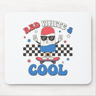 Red White And Cool 4th Of July Popsicle Ice Cream Mouse Mat