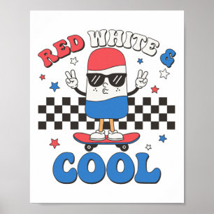 Red White And Cool 4th Of July Popsicle Ice Cream Poster