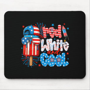 Red White and Cool 4th of July Popsicle USA Flag Mouse Mat