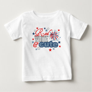 Red White and Cute kiddie shirt 4th of July