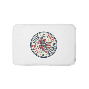 Red White And Cute Patriotic Womens Patriotic Spar Bath Mat