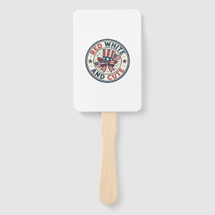 Red White And Cute Patriotic Womens Patriotic Spar Hand Fan