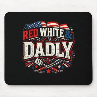 Red White And Dadly 4th Of July Dad Joke Mouse Mat