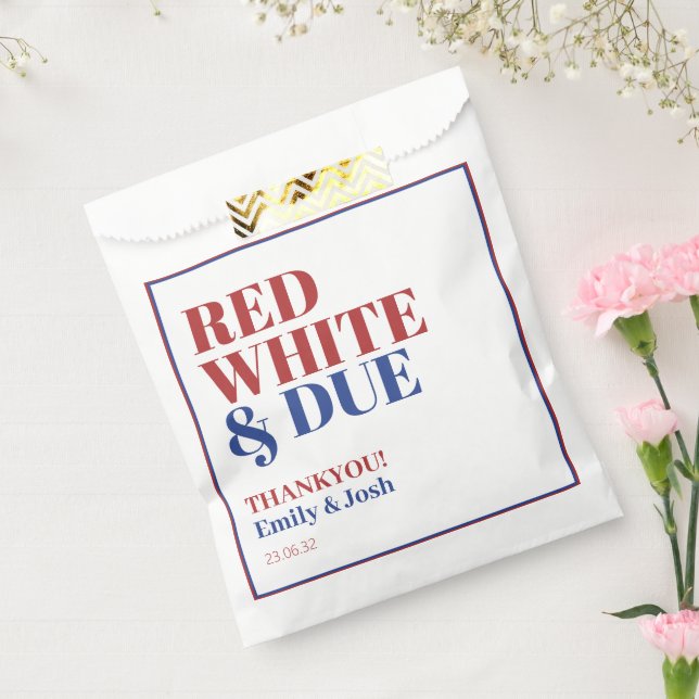 Red White and Due 4th July Baby Shower  Favour Bags (Sealed)