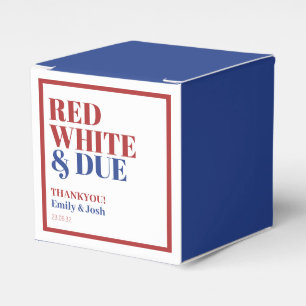 Red White and Due 4th July Baby Shower Favour Box