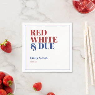 Red White and Due 4th July Baby Shower  Napkin