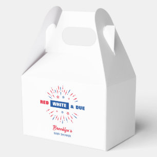 Red White And Due 4th July Patriotic Baby Shower Favour Box