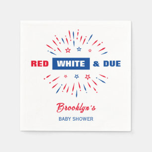 Red White And Due 4th July Patriotic Baby Shower Napkin