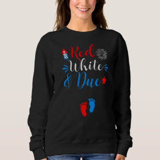 Red White And Due 4th Of July Pregnancy Announceme Sweatshirt