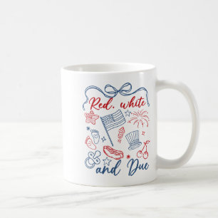 Red White And Due 4th Of July Pregnancy Summer Usa Coffee Mug