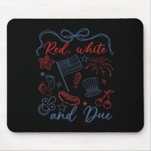 Red White And Due 4th Of July Pregnancy Summer Usa Mouse Mat