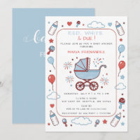 Red White and Due 4th of July Summer Baby Shower