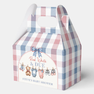 Red White and Due American Baby Shower Favour Boxe Box