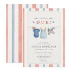 Red White and Due American Stripes Baby Shower