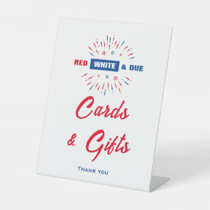Red White And Due Baby Shower Cards And Gifts Sign