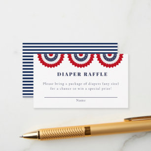 Red White and Due Baby Shower Enclosure Card 