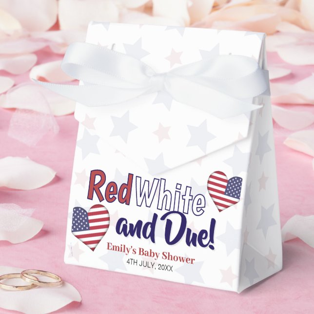 Red White and Due Baby Shower Favour Box (Wedding)