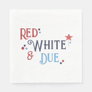 Red White and Due Baby Shower Invitation Napkin
