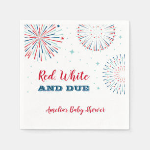 Red, White and Due Baby Shower Napkin
