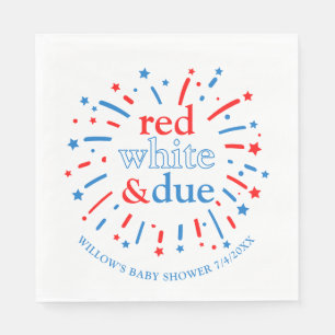 Red White and Due Baby Shower Napkins