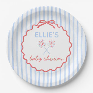 Red White and Due Baby Shower Plate