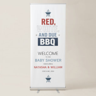 Red White and Due BBQ Baby Shower Banner