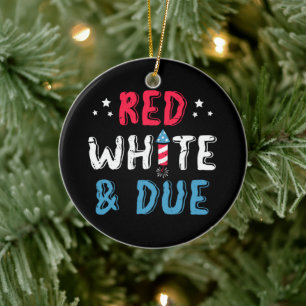 Red White And Due, Pregnancy Announcement Gifts Ceramic Tree Decoration