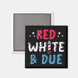 Red White And Due, Pregnancy Announcement Gifts Magnet