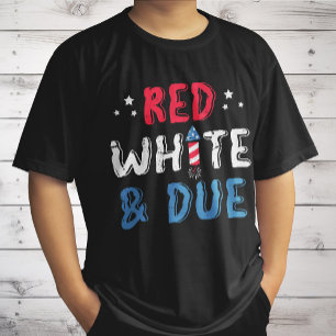 Red White And Due, Pregnancy Announcement Gifts T-Shirt