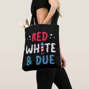 Red White And Due, Pregnancy Announcement Gifts Tote Bag